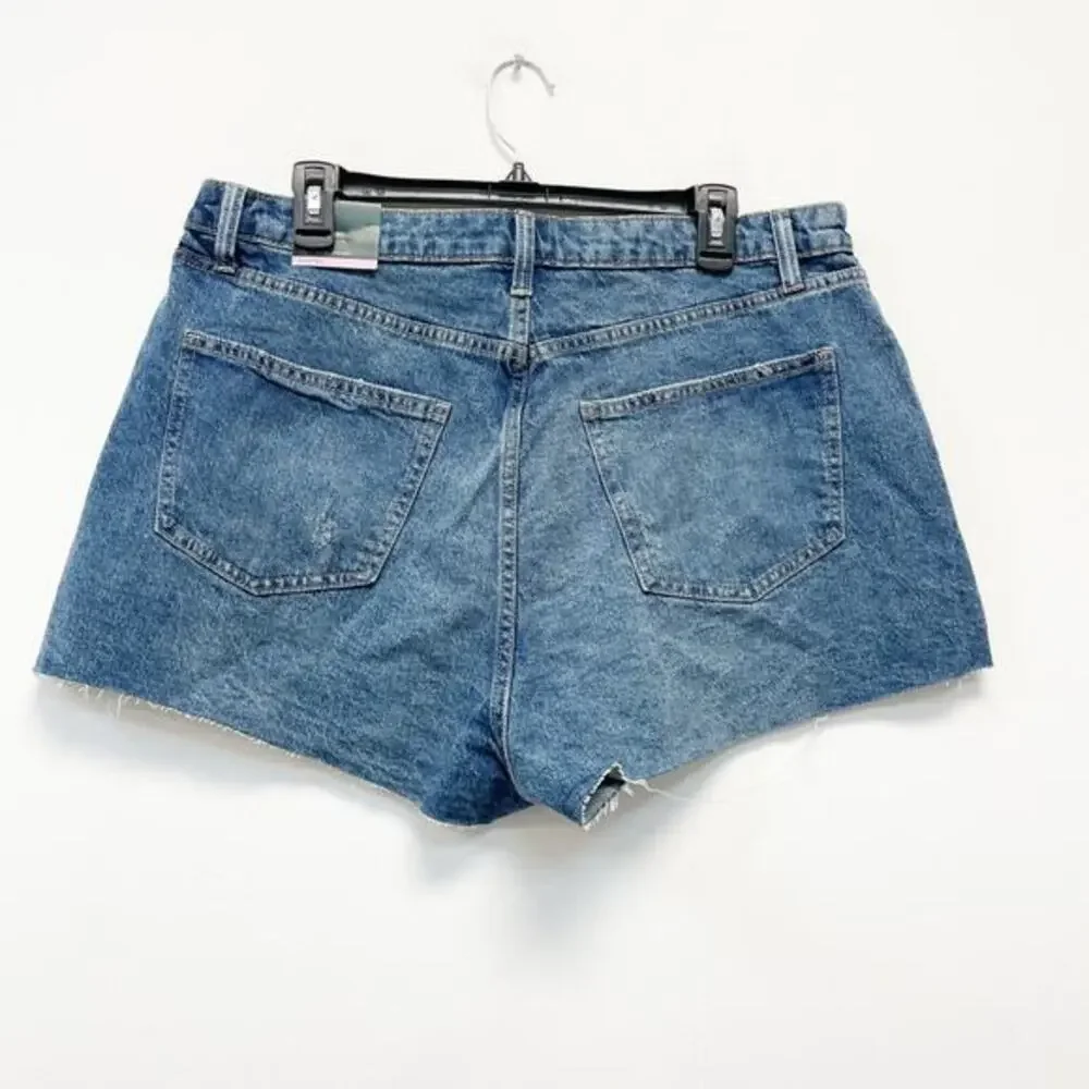 Wild Fable Womens High-Rise Distressed Denim‎ Shorts Size 16 Medium Wash
